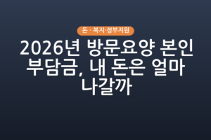 2026년 방문요양 본인부담금, 내 돈은 얼마 나갈까