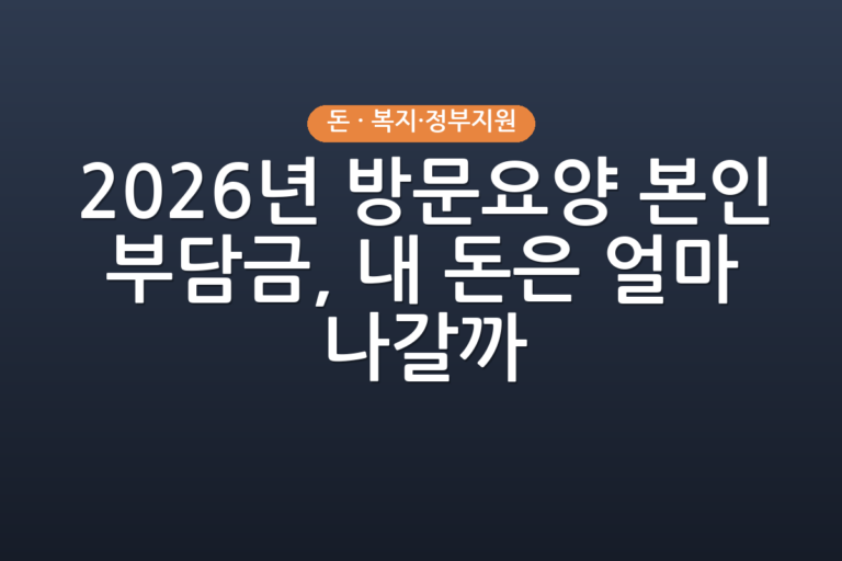 2026년 방문요양 본인부담금, 내 돈은 얼마 나갈까